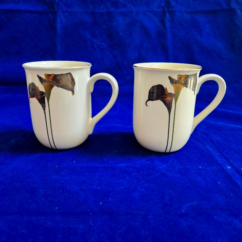 2 Otagiri Golden Calla Lily Mugs
